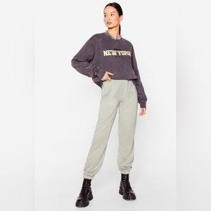 Nasty Gal Jog the Limelight Stretch Joggers